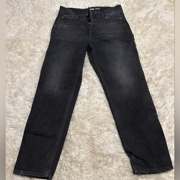 Old Navy Denim - OLD NAVY Vintage Black Distressed Highrise Straight Denlm Jeans Sz.6X26 1/2**